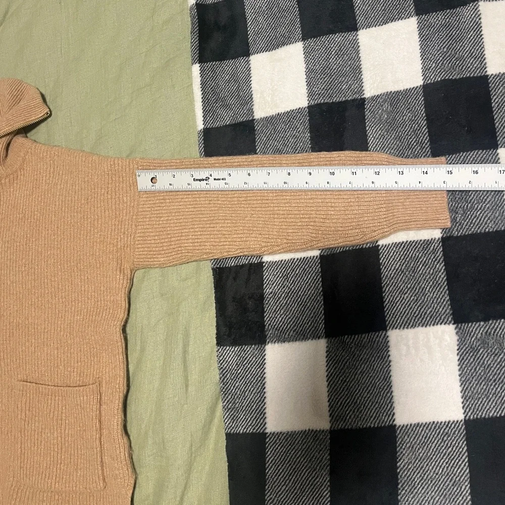 Madewell Merino Wool Blend Half Zip Sweater with Pockets Brown‎ Size Small